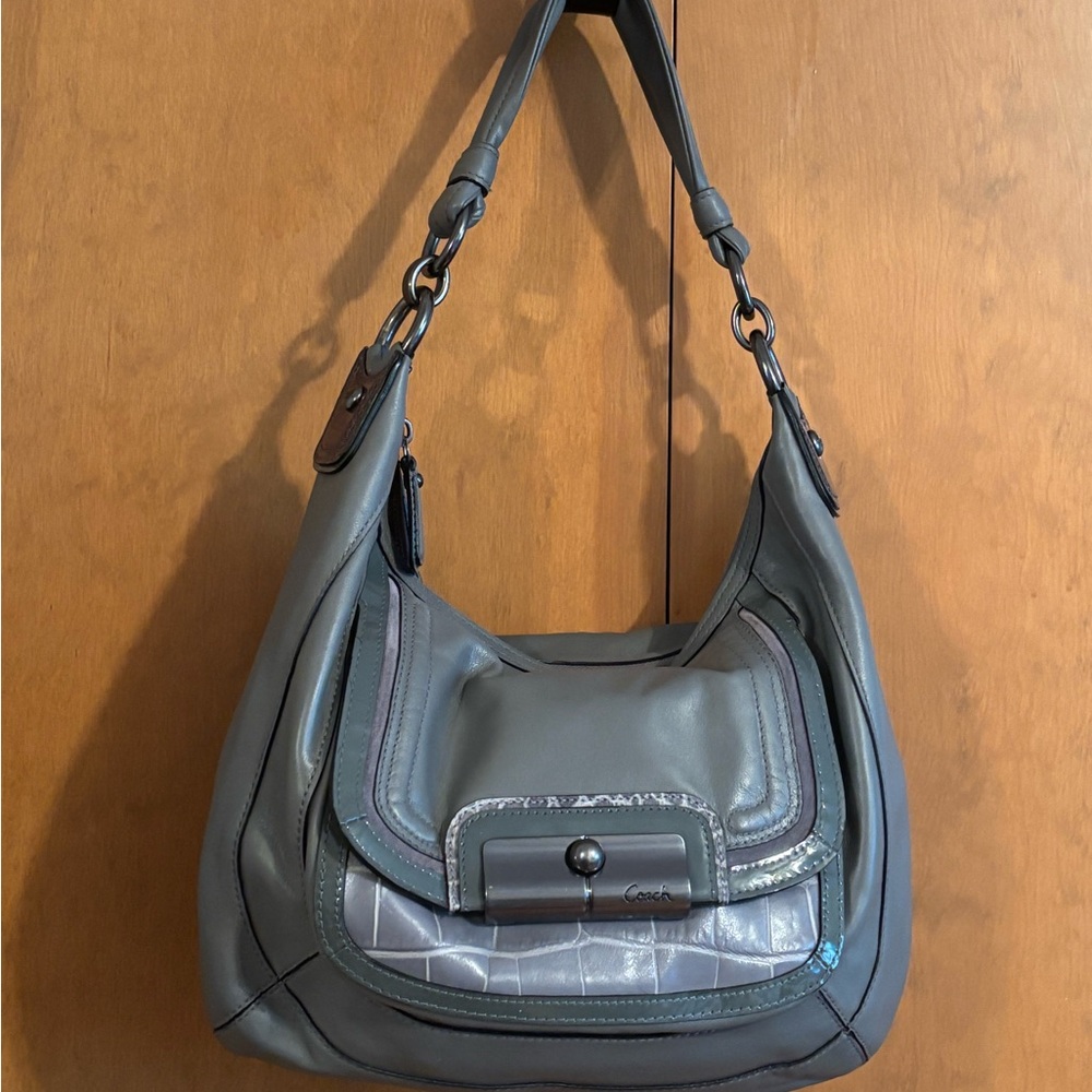Coach Kristin Gray Leather Shoulder Bag